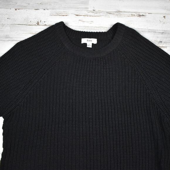 Black side lace up crewneck tunic sweater Women's large biker alt whimsigoth - Picture 2 of 6